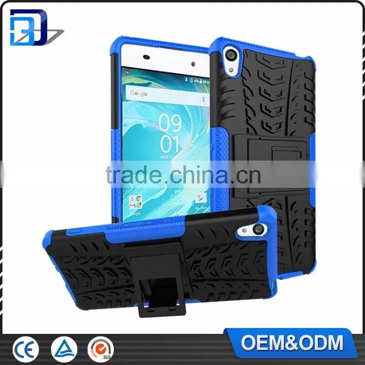 New Products Slim 2 in 1 PC + TPU Hybird Armor Rugged Case Cover for Sony Xperia XA With Stand, for sony xperia xa case