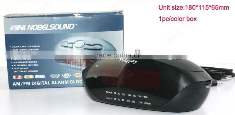 Built-in speaker 0.9 inch Led clock radio kitchen clock radio with LED clock radio