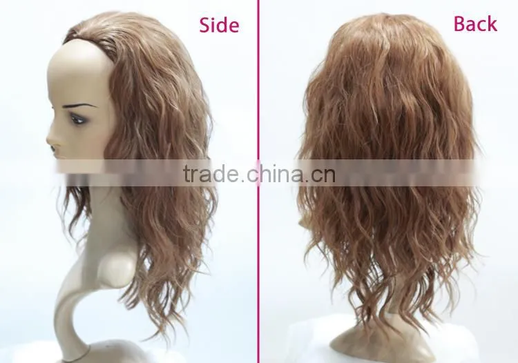 Wholesale cheap synthetic jewish wig blonde artificial kinky curly u part wig