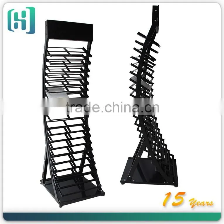 custom floor metal ceramic tile showroom display stand HSX-S0357