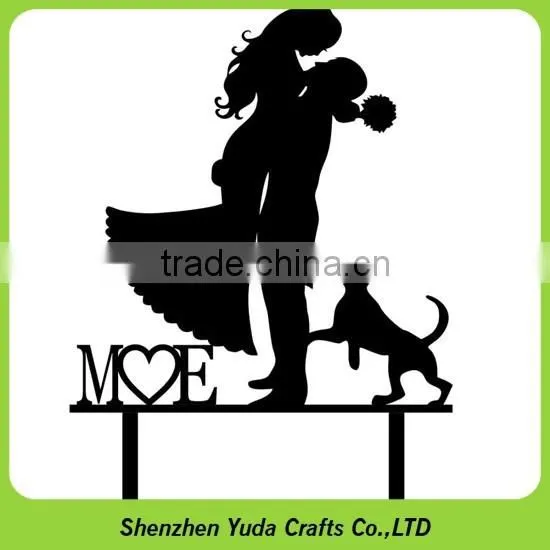 for like ever cake topper monogram/ yellow lucite anniversary decorational cake accessories