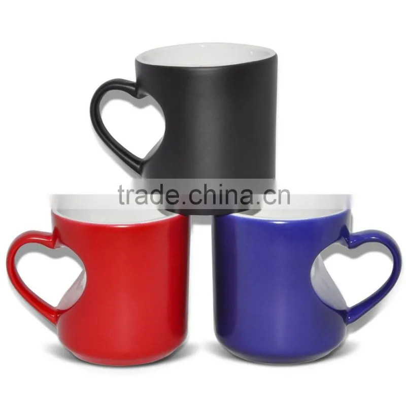 New wholesale ceramic blank 12 oz conical sublimation temperature changing mugs