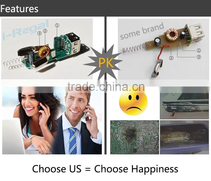 High efficiency portable EU plug pin usb wall charger made in China