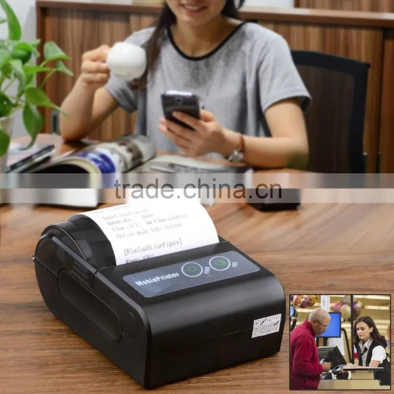 58mm portable cheap Bluetooth thermal printer (Android Version) Black