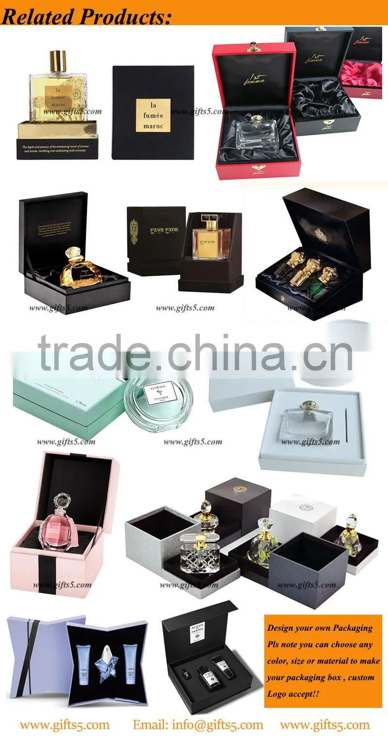 Fancy paper packaging Box with satin pad for Cosmetic / perfume Packaging