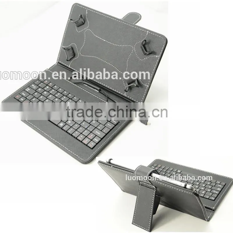 new arrival universal leather flip tablet case with keyboard low price cheap guangzhou