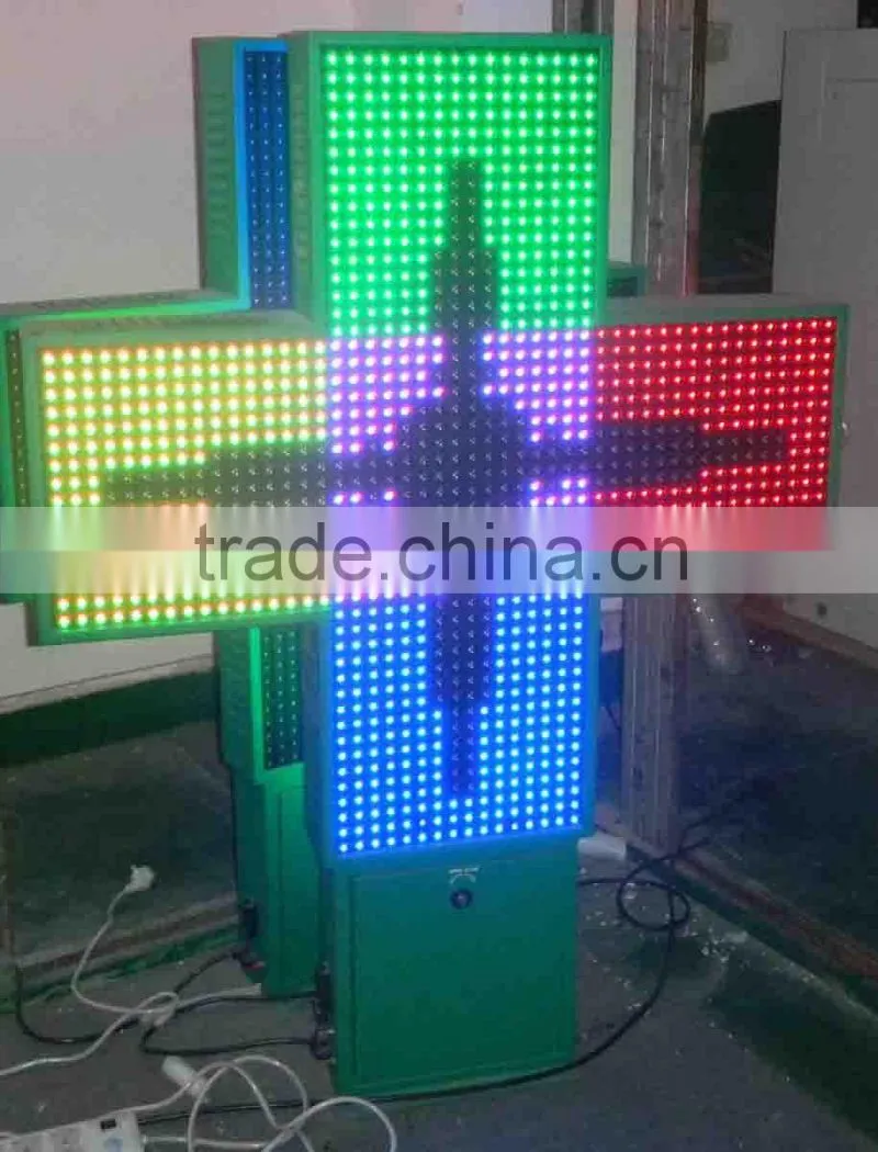 Resin 3D led Pharmacy cross by wireless control