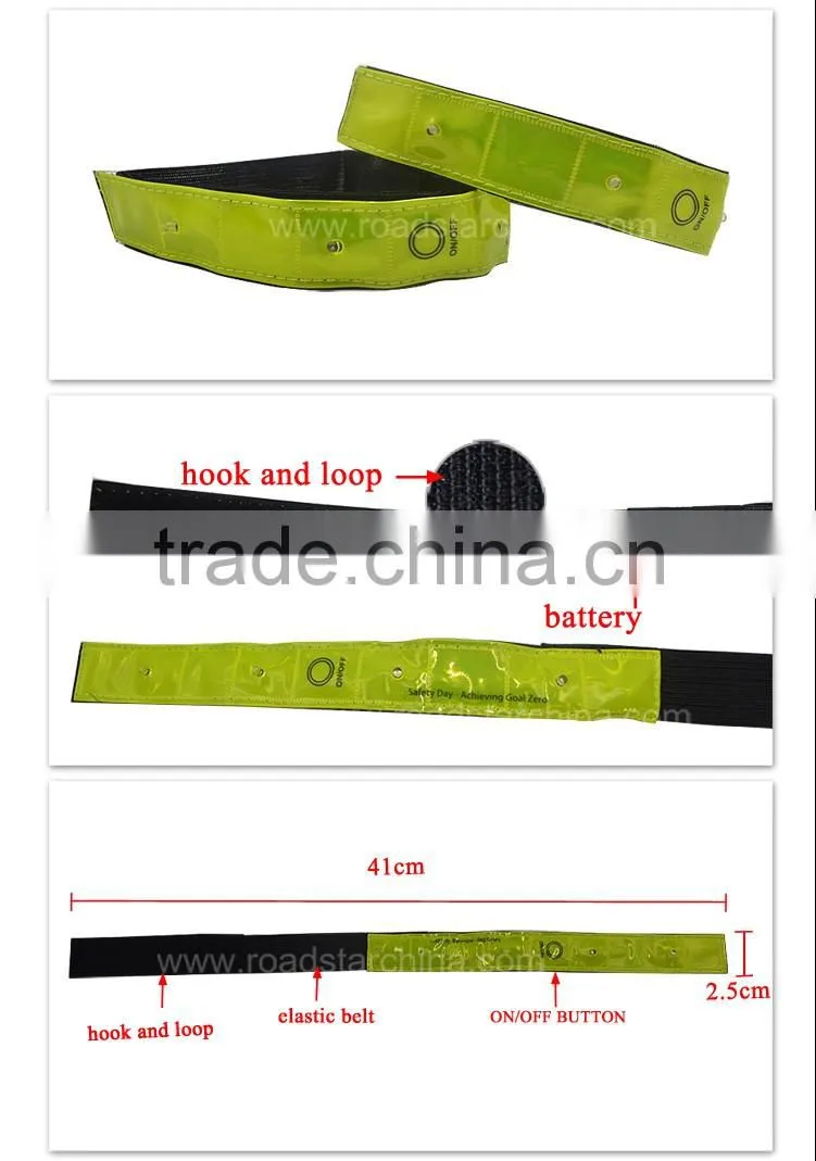 Hi vis Led reflective hook and loop armband