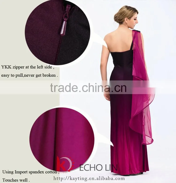 Elegant one-shoulder beaded and ruffle evening dress formal evening wear