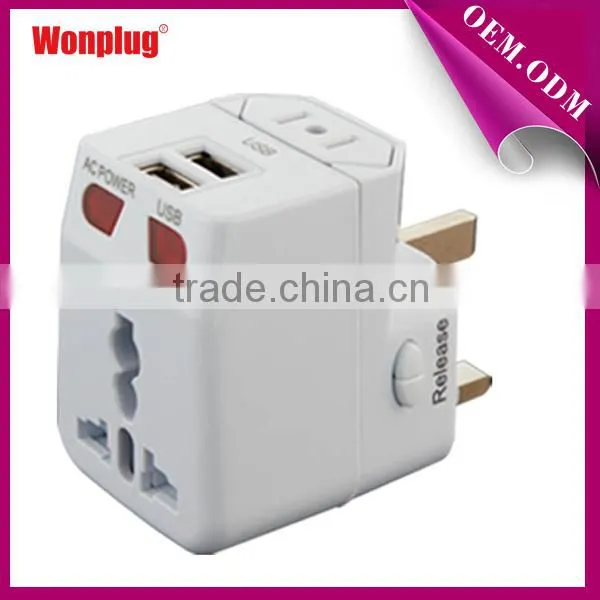 New patent all in one usb taiwan travel adaptor with many colors and low price
