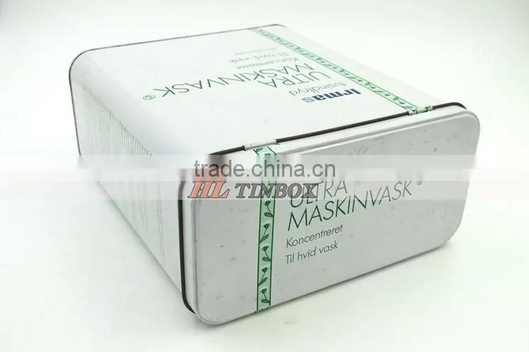 Rectangular Facail Cosmetics Packaging Tin Box with Hinged Lid