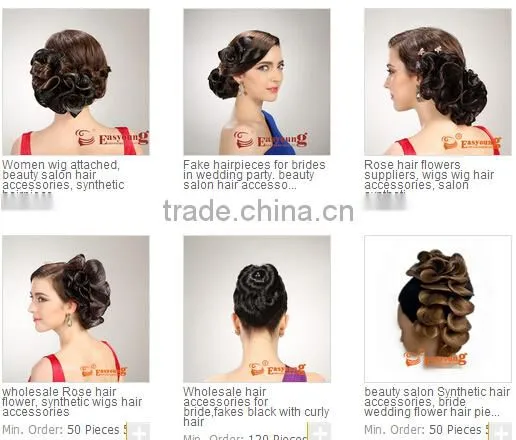 Flower hair pieces for wedding. Synthetic hair accessories