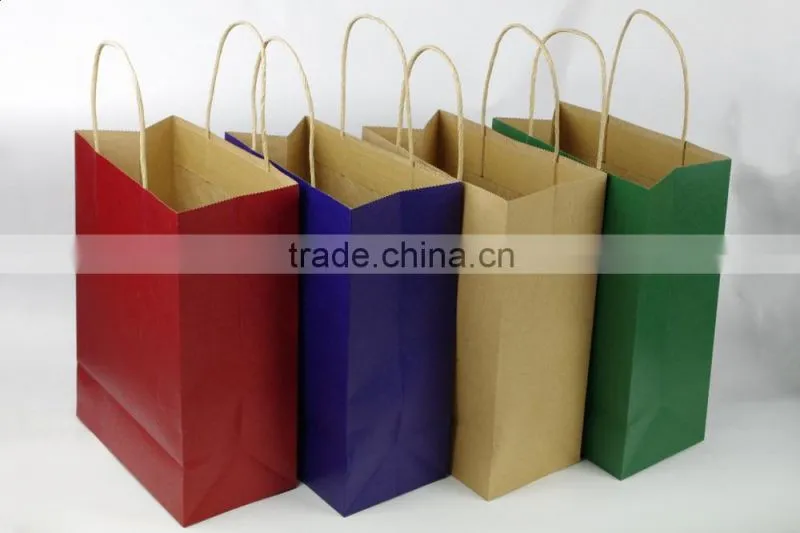 Cheap custom craft Christmas gift paper bag with logo print