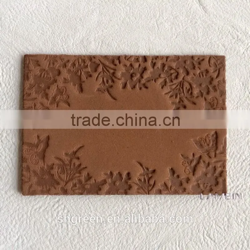 Chair leather emblem with sewing lines