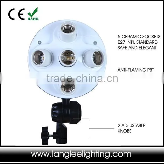 New 5 Light Lamp Holder Photographic Studio Lighting Control Box