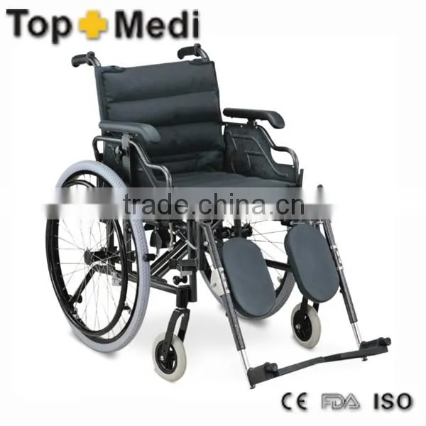 Topmedi Popular manual handicapped aluminum manual wheelchair for sale ramp