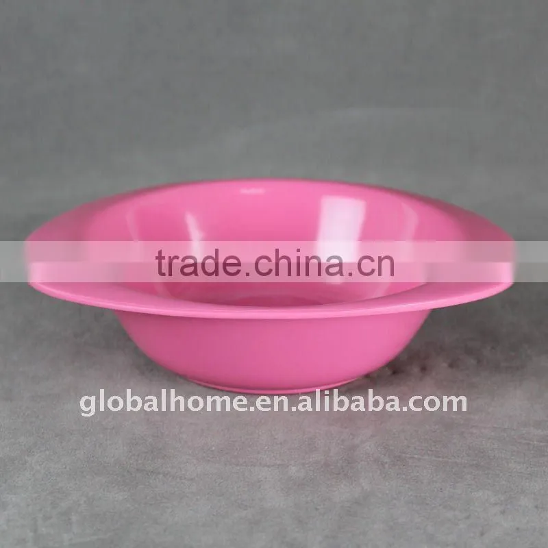 Oval white kid's melamine bowl