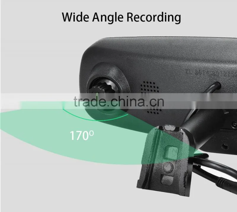 Car rearview mirror monitor+ dvr HD car driving recorder+rearview mirror with rader detector+Auto Dimming Mirror