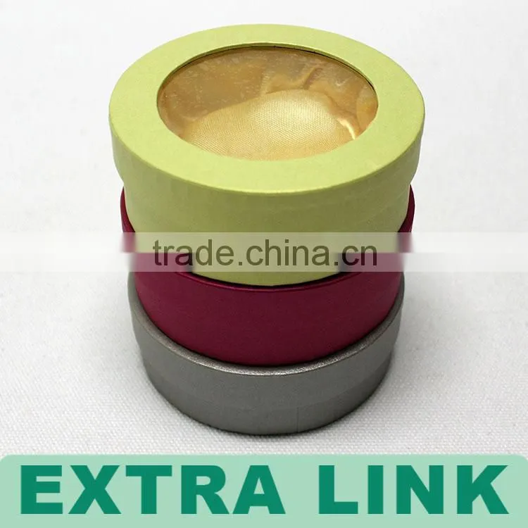 Custom design bangle bracelet jewelry box small clear lid round bracelet box