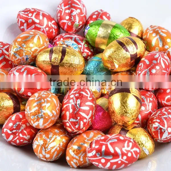 Christmas tree shape package gold foil wrapped chocolate easter egg toy candy