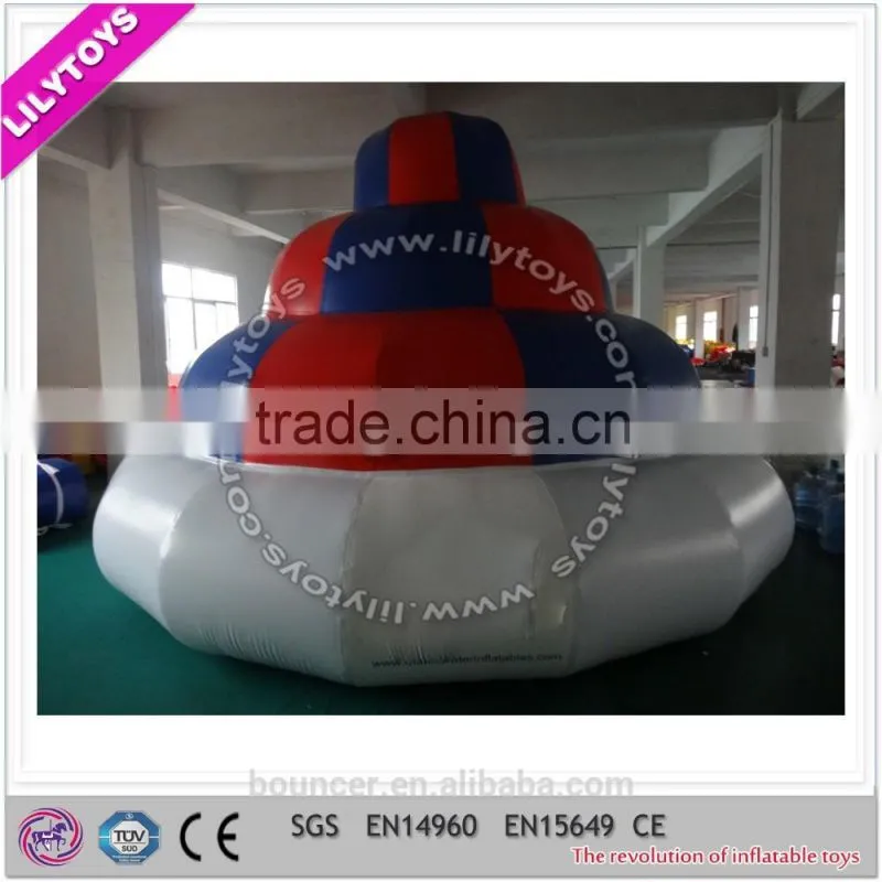 Popular Funny Colorful Big Inflatable Water Trampoline,0.9mm PVC jumpping water trampoline
