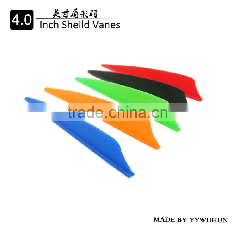 4.0inch shield arrow vane, fletching with different colors of arrow fletching
