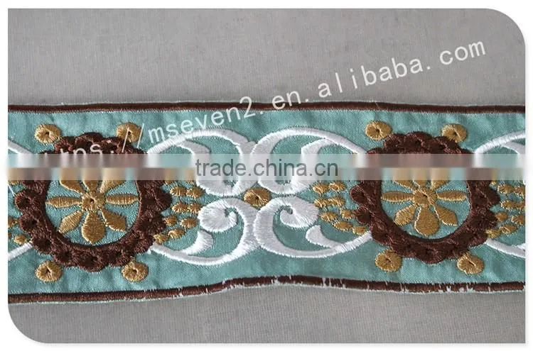 New arrival 6cm width gorgeous ethnic lace trim embroidery for garment