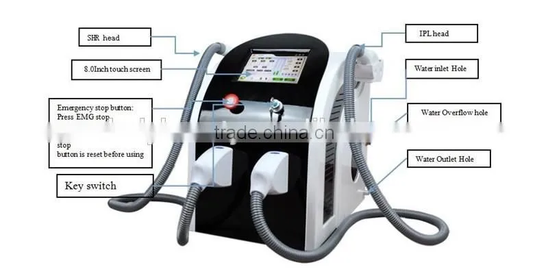Hottest portable ipl rf shr opt two handle