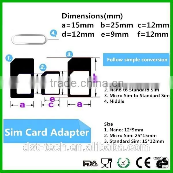 Nano Sim Card Adapters Standard Sim Card & Tools for iPhone