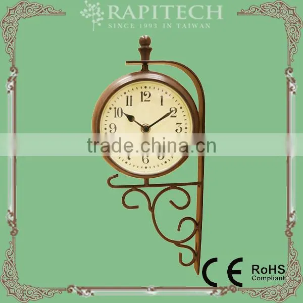 13 inch Indoor Outdoor Decorative Rattan Clock With Thermometer