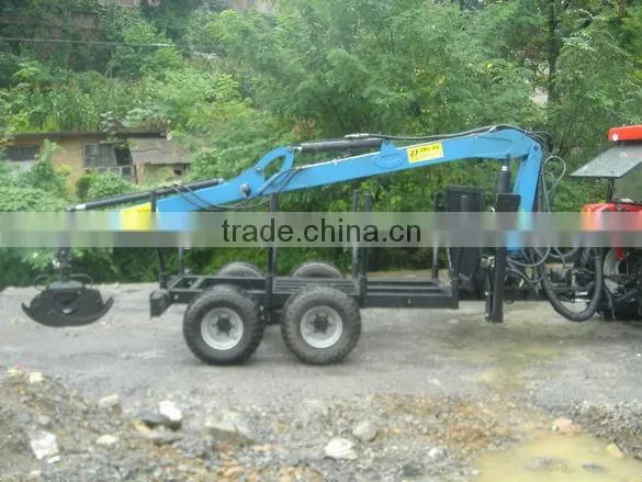 CE approved timber trailer with crane