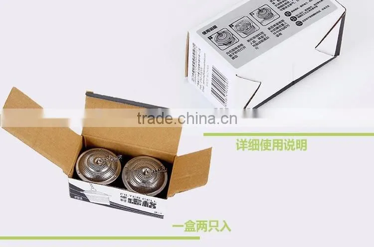 2 set of stainless steel 304 tea infuser cup with 2 bottom trays + 1 tea spoon