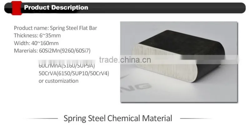 Flat spring steel for leaf spring steel with JIS SUP9 certification
