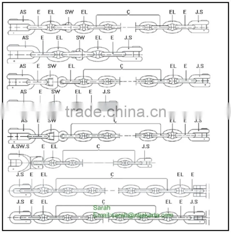 Offshore Mooring AM1/AM2/AM3 Marine Chain Stud anchor chain/studless anchor chain