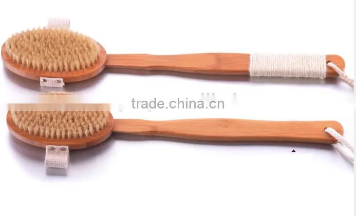 Natural bamboo bath brush with long handle