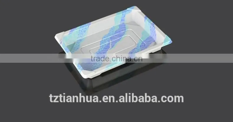 High Quality PS Disposable Plastic Sushi Container,Plastic Take Out Sushi Packaging,Japanese Sushi Box with Printed film