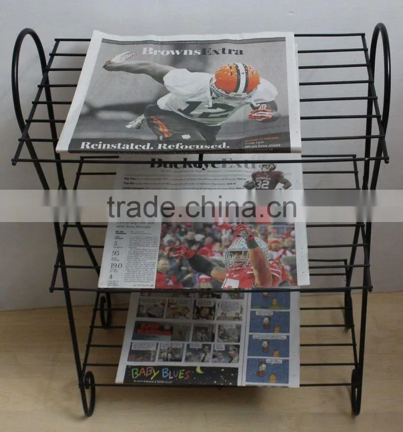 Bathroom black wall mounted magazine rack