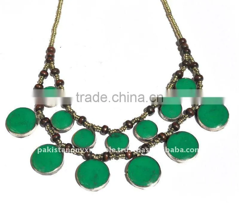 Ethnic Tribal kuchi afghan silver tourquoise neckleces Jewelry Kuchi nomads