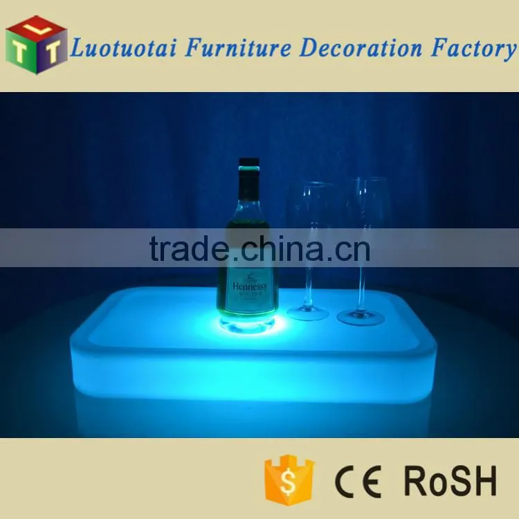 Disco and night club use 16 color changed led bar wine tray with remote cotrol
