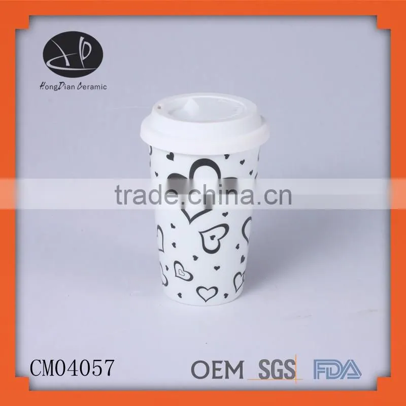 new popular double wall,Tumbler with Lid Alibaba China coffe mug, Valentine Wrap FREE