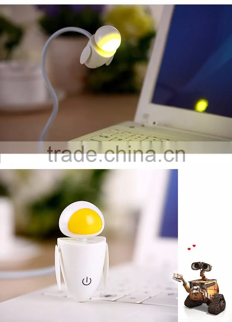 House Mini Robot Shape Design USB Charged LED Night Ligh, Flexible USB LED Night Lamp For Wholesale