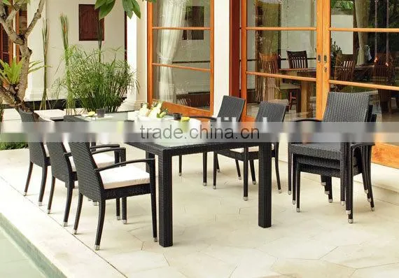 2017 Sigma UV resistant japanese model plastic rattan dining table