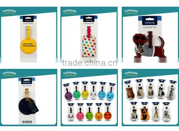 Toprank Custom Hot Sale Cute Cartoon Person Shaped Silicone Blank Luggage Tag Travel Airline Baggage Labels