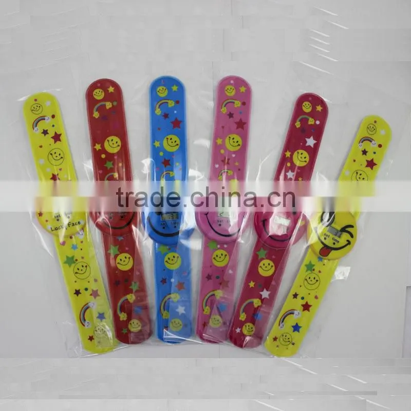 Custom PVC Kids Slap Wrist Digital Watches