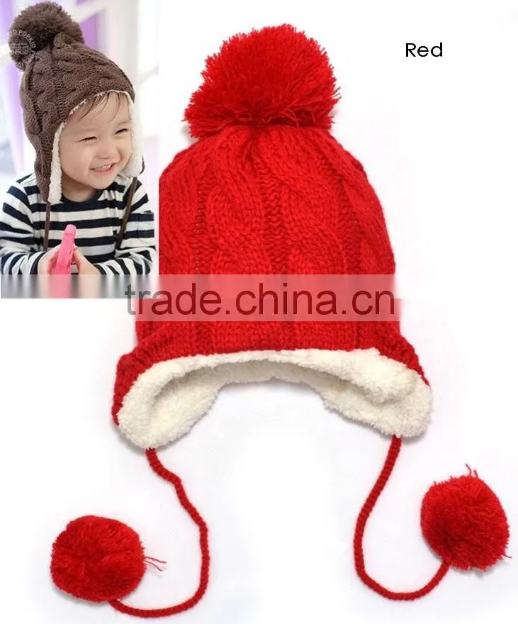 Baby Hat Warm Winter Cap For Baby Boy Girl Children's Crochet Earflap Hats Caps