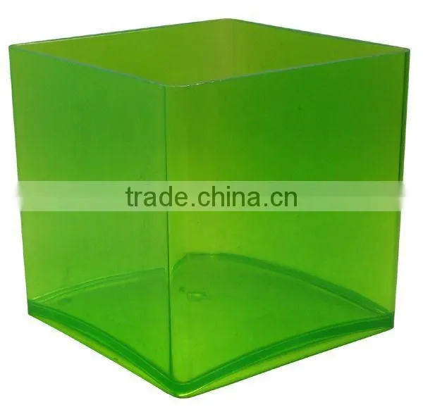 Indoor Clear plastic cylinder vase ( Cube ) Acrylic vase/flower pot