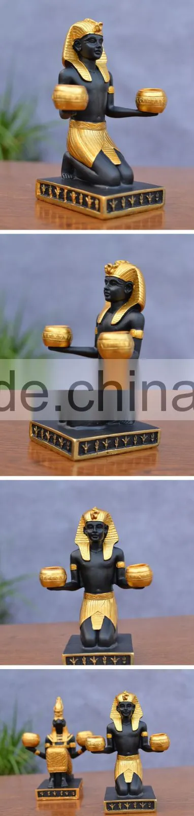 Ancient Egyption gold antique statues candlestick