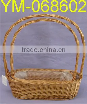 Natural Color Willow Flower Basket with Liner