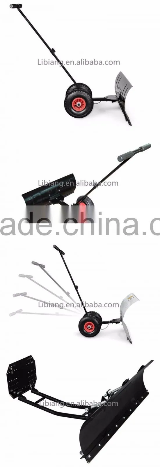 Aluminum snow shovel with wheel