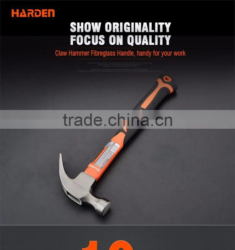 Professional Carbon Steel Hand Tool Fiberglass Handle Claw Hammer